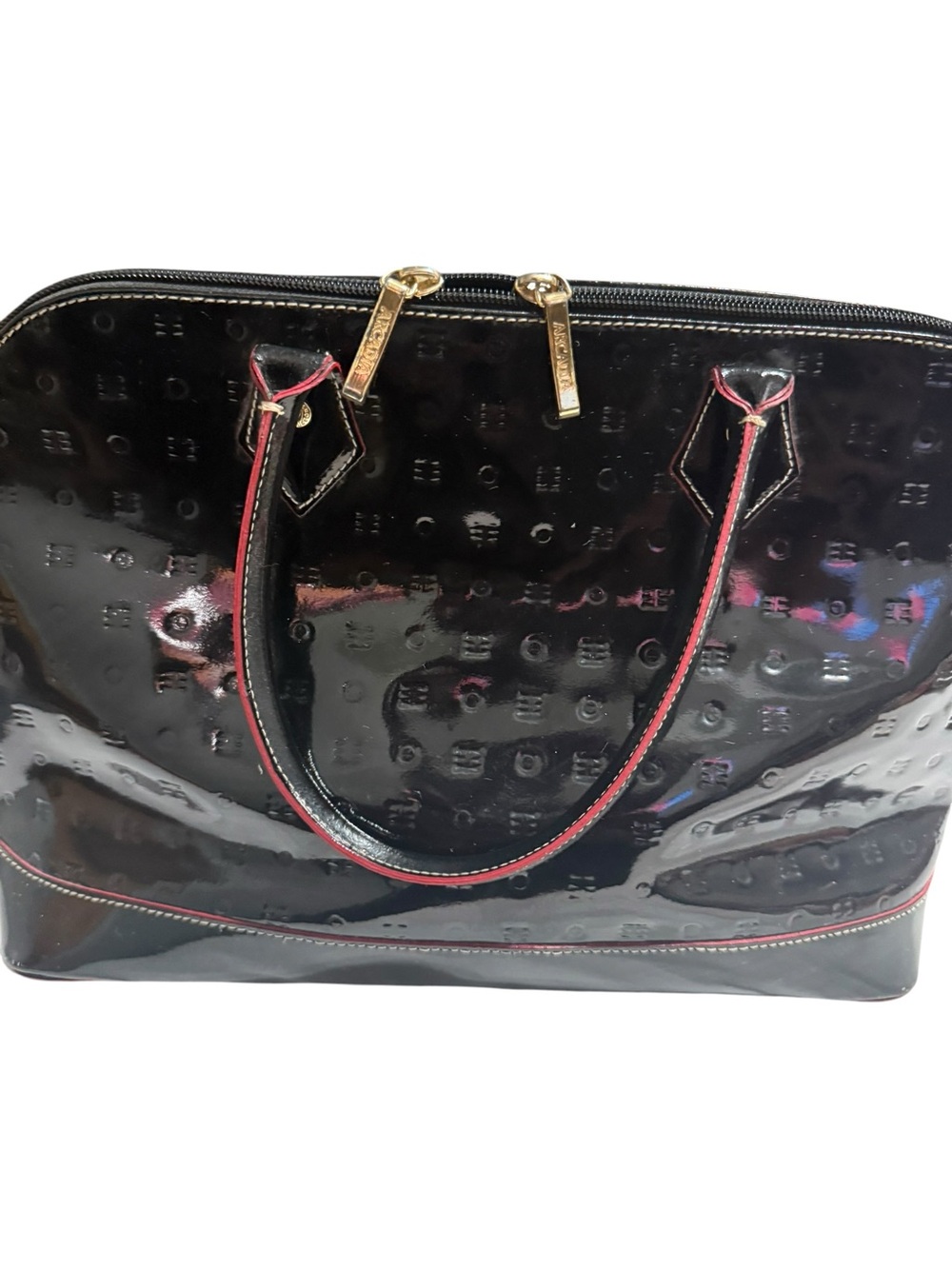 Black Arcadia Patent Leather Handbag